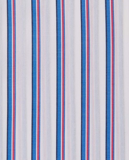 Camicissima Men’s Fitted Striped Shirt – Magenta | Fancy Full Sleeves | 100% Cotton