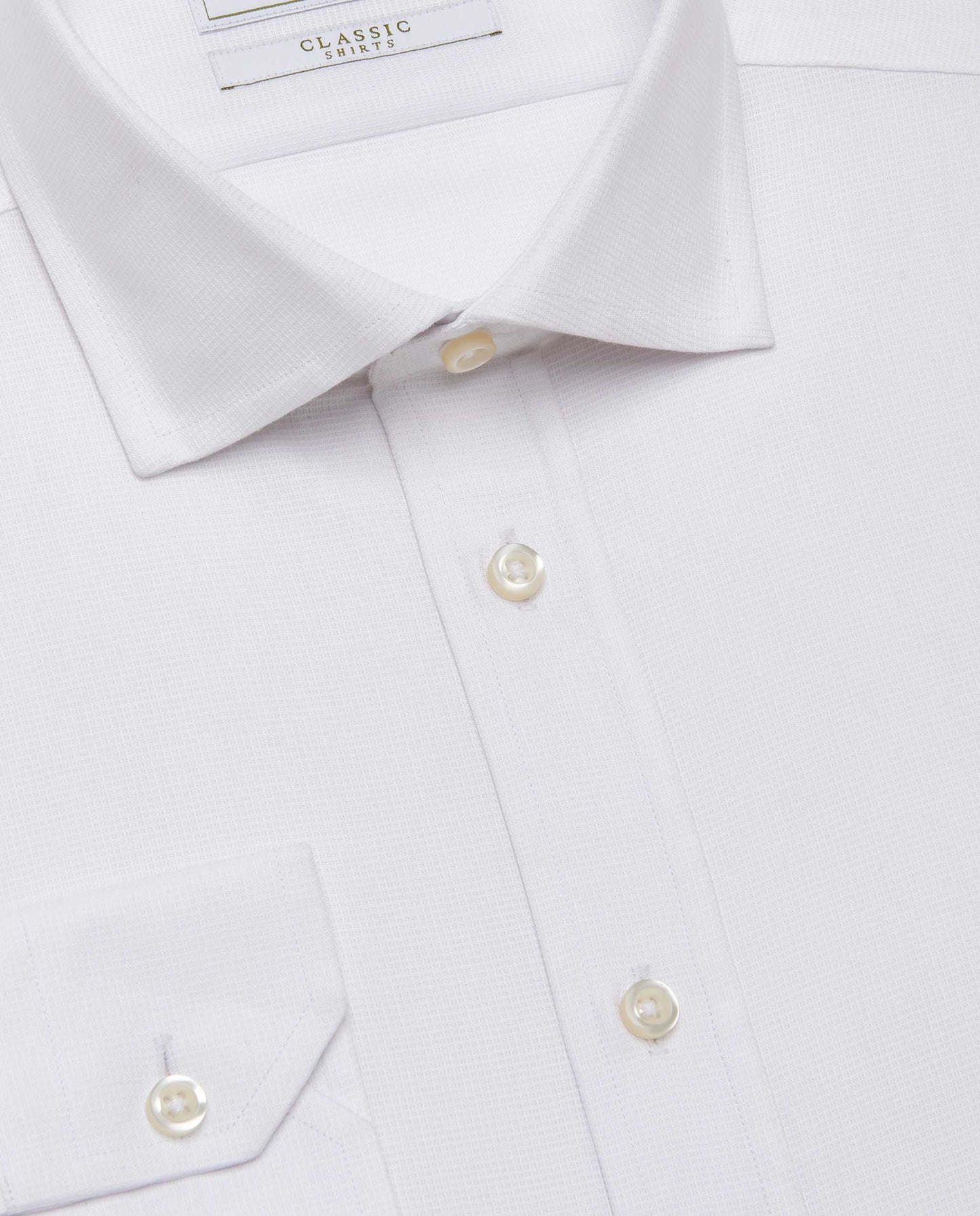 Camicissima Men’s Fitted Self-Textured Shirt – White | 100% Cotton | Classic Full Sleeves