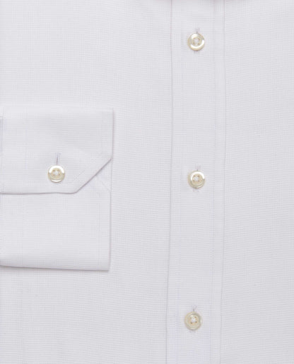Camicissima Men’s Fitted Self-Textured Shirt – White | 100% Cotton | Classic Full Sleeves