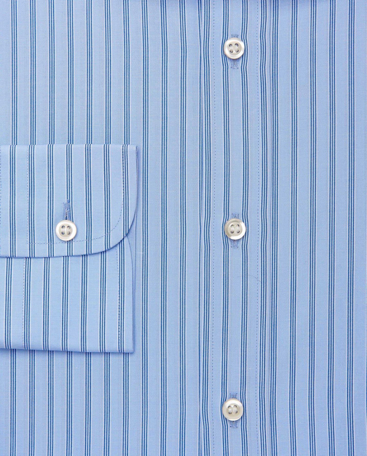 Men’s Regular Fit Striped Shirt – Light Blue | Fancy Full Sleeves | 100% Cotton