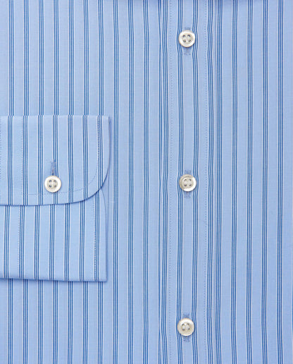 Men’s Regular Fit Striped Shirt – Light Blue | Fancy Full Sleeves | 100% Cotton
