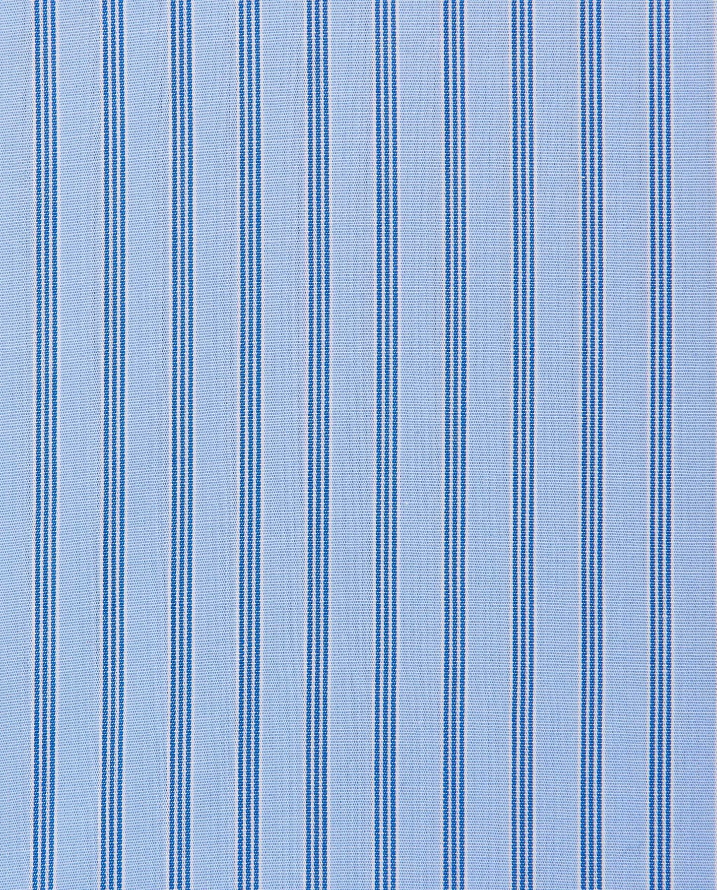Men’s Regular Fit Striped Shirt – Light Blue | Fancy Full Sleeves | 100% Cotton