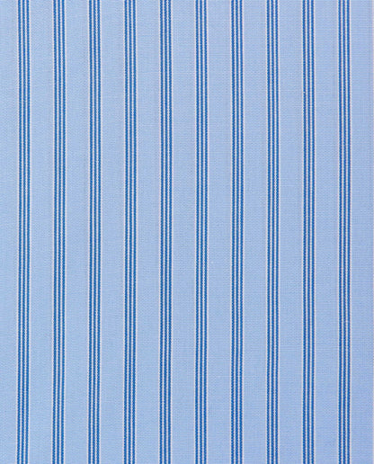 Men’s Regular Fit Striped Shirt – Light Blue | Fancy Full Sleeves | 100% Cotton