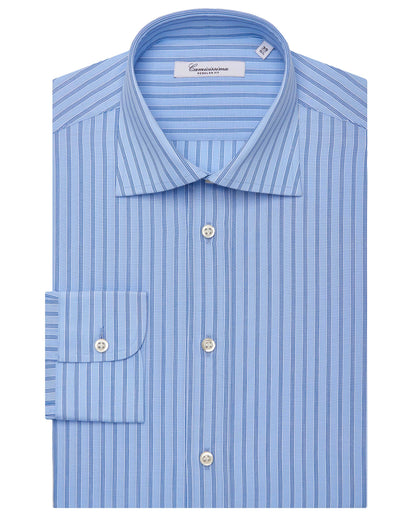 Camicissima Men’s Regular Fit Striped Shirt – Light Blue | Fancy Full Sleeves | 100% Cotton