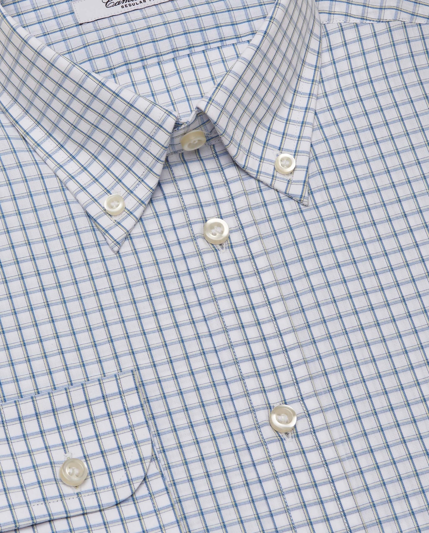Camicissima Men’s Regular Fit Checked Shirt – Dark Blue | 100% Cotton | Fancy Button Down Full Sleeves