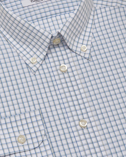 Camicissima Men’s Regular Fit Checked Shirt – Dark Blue | 100% Cotton | Fancy Button Down Full Sleeves