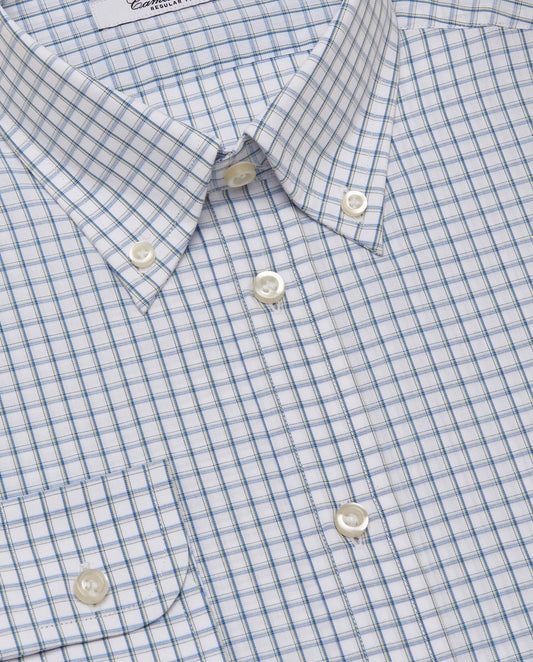 Camicissima Men’s Regular Fit Checked Shirt – Dark Blue | 100% Cotton | Fancy Button Down Full Sleeves