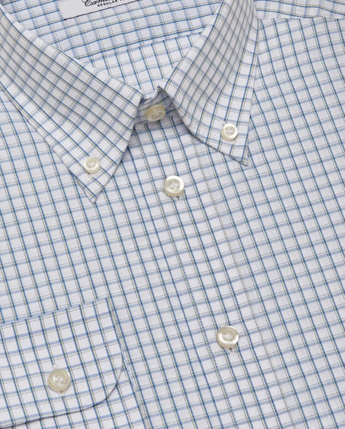 Camicissima Men’s Regular Fit Checked Shirt – Dark Blue | 100% Cotton | Fancy Button Down Full Sleeves