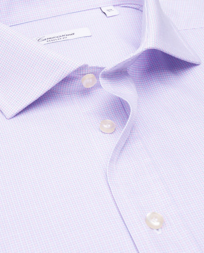 Camicissima Pink Checkered Twill Fancy Cotton Shirt