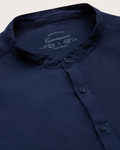 Camicissima Men's Premium Linen Formal Shirt - BLUE | Solid | Regular Fit