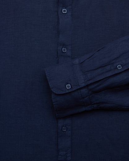 Camicissima Men's Premium Linen Formal Shirt - BLUE | Solid | Regular Fit