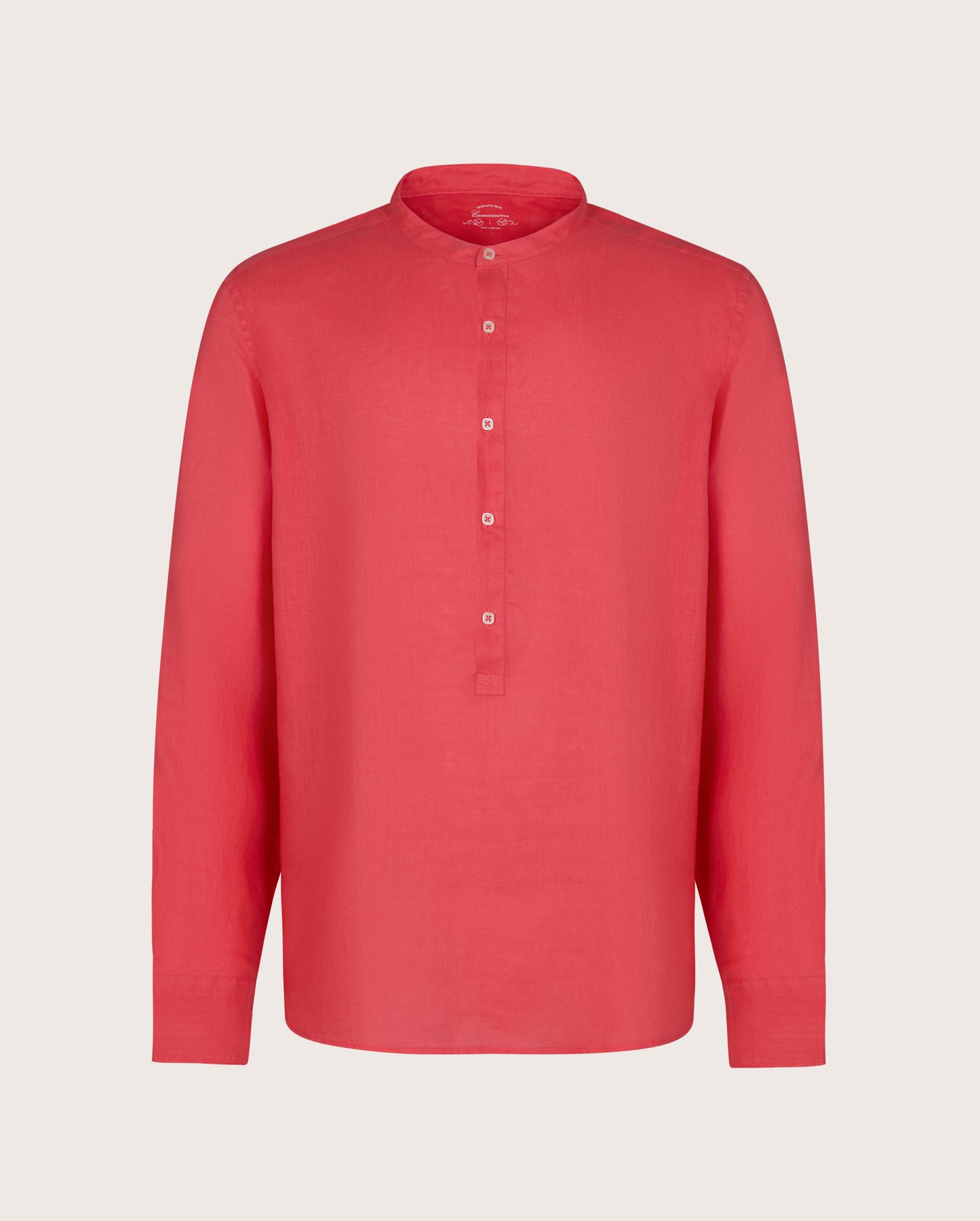 Camicissima Men's Premium Linen Formal Shirt - RED | Solid | Regular Fit