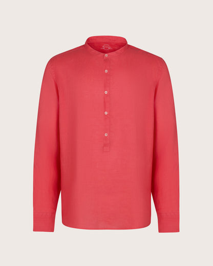 Camicissima Men's Premium Linen Formal Shirt - RED | Solid | Regular Fit