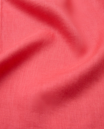 Camicissima Men's Premium Linen Formal Shirt - RED | Solid | Regular Fit
