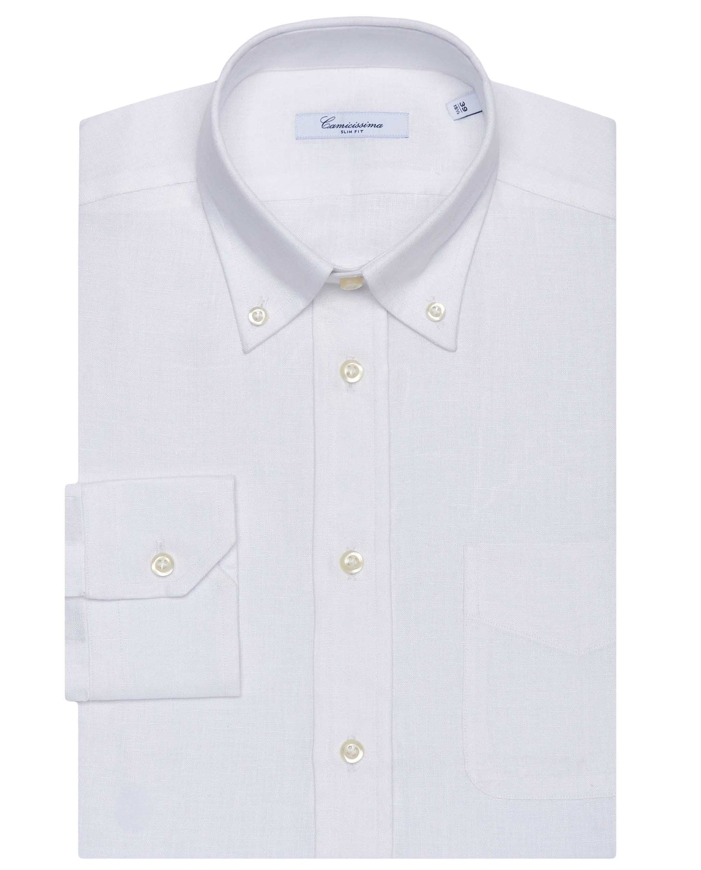 Camicissima Men’s Slim Fit Linen Button Down White Shirt | Fancy Button Down | Full Sleeves