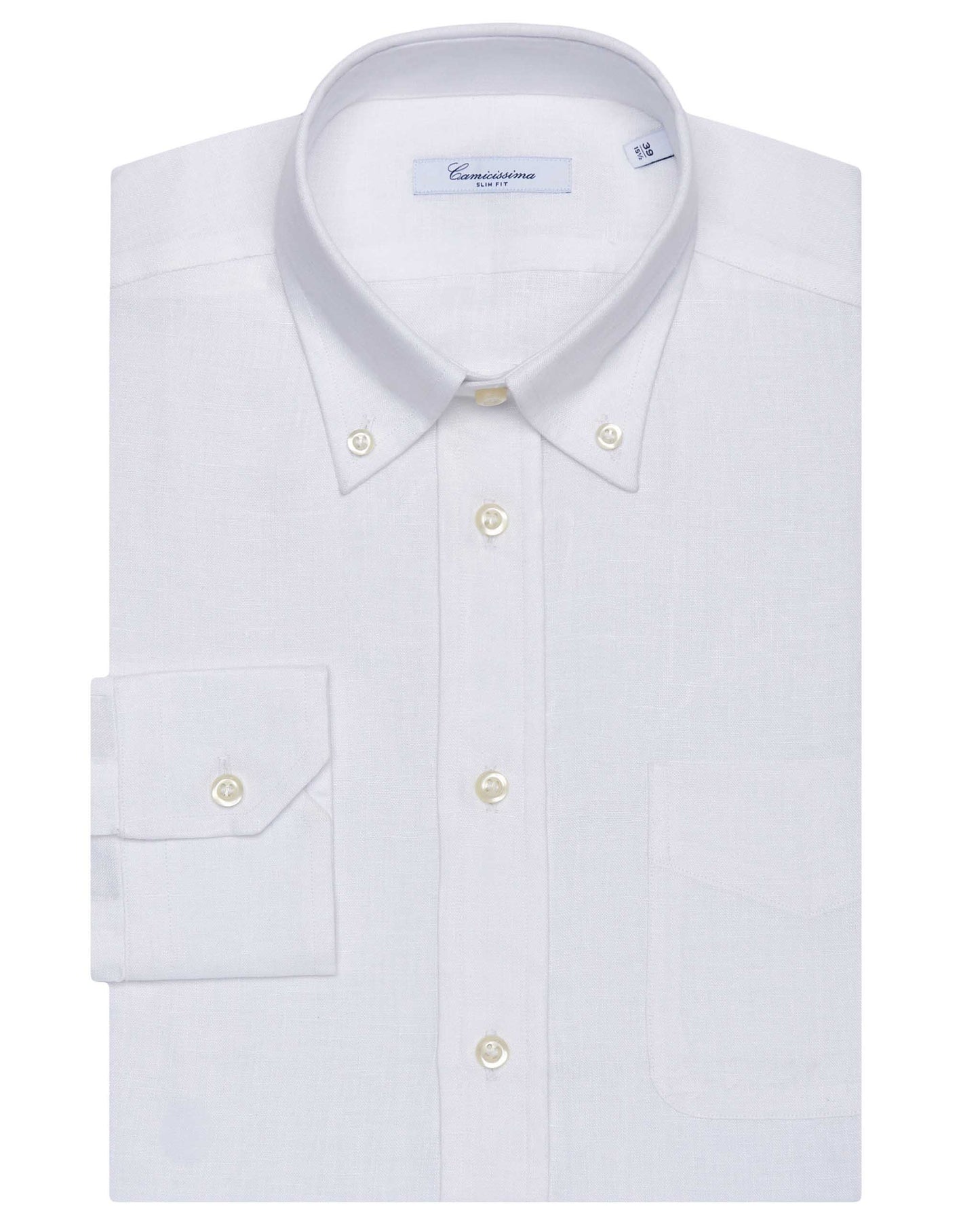 Camicissima Men’s Slim Fit Linen Button Down White Shirt | Fancy Button Down | Full Sleeves