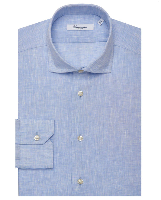 Men’s Slim Fit Linen Shirt – Plain Fancy Style | Full Sleeves | Lightweight Comfort