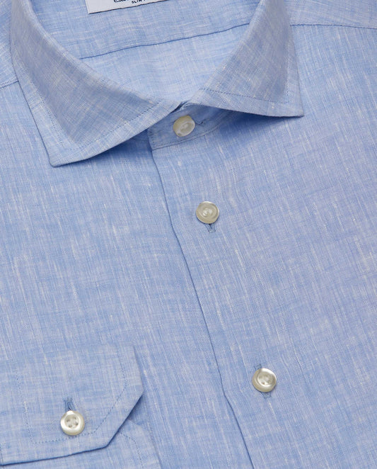 Camicissima Men’s Slim Fit Linen Shirt – Plain Fancy Style | Full Sleeves | Lightweight Comfort