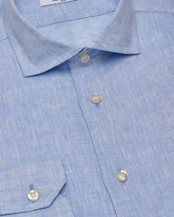 Camicissima Men’s Slim Fit Linen Shirt – Plain Fancy Style | Full Sleeves | Lightweight Comfort