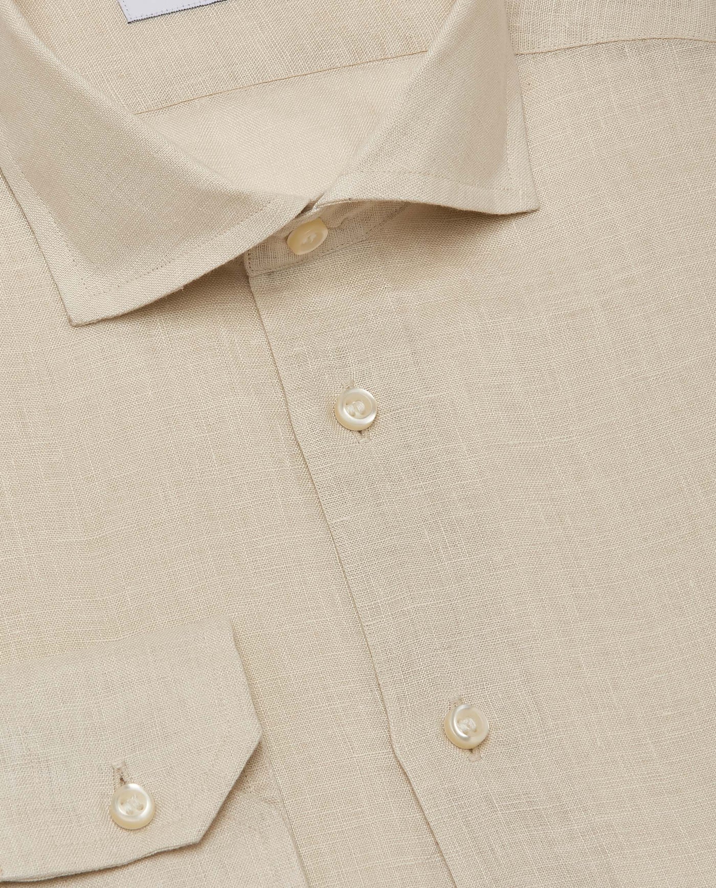 Camicissima Men’s Slim Fit Linen Shirt – Beige | Plain Fancy Style | Full Sleeves