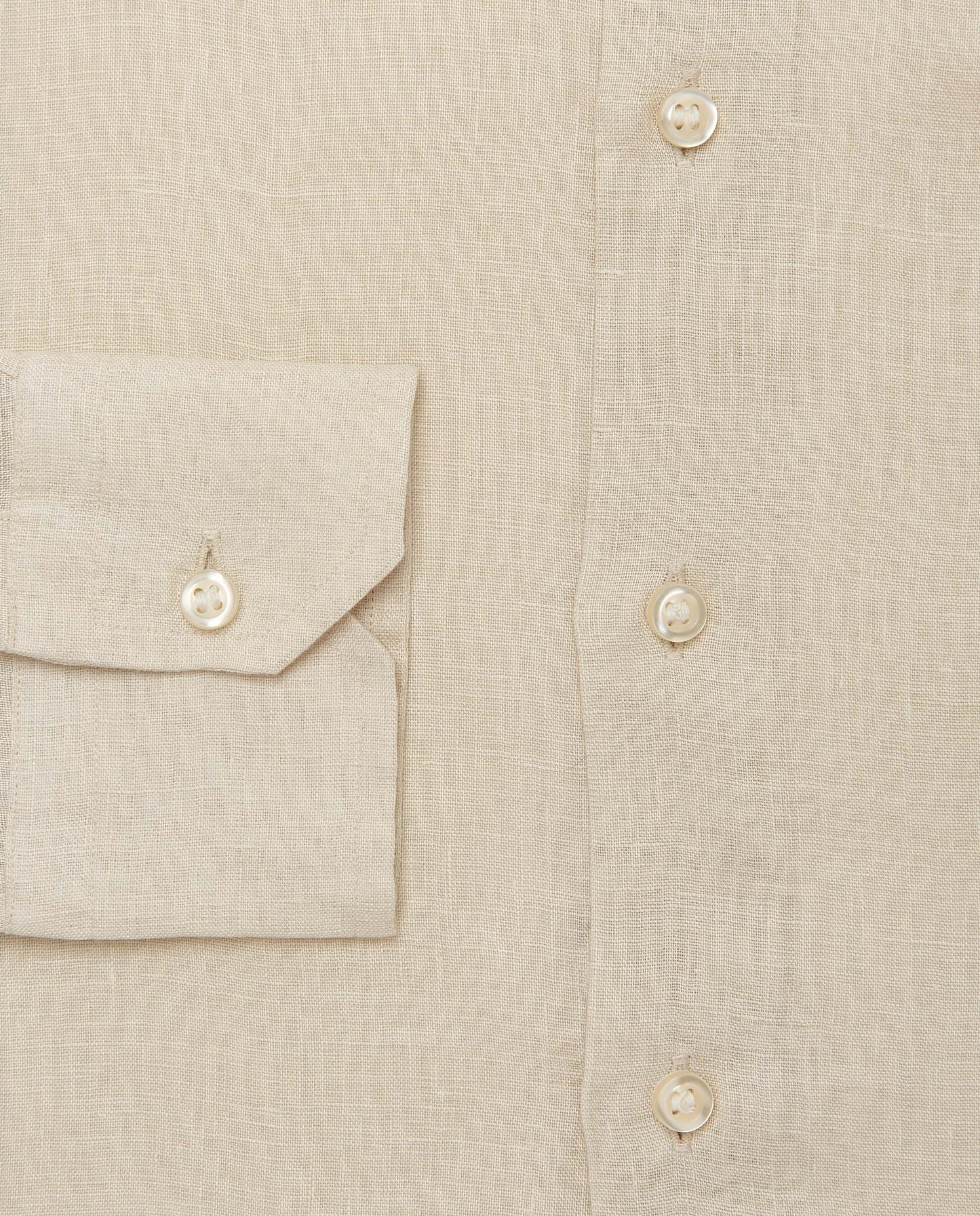 Camicissima Men’s Slim Fit Linen Shirt – Beige | Plain Fancy Style | Full Sleeves