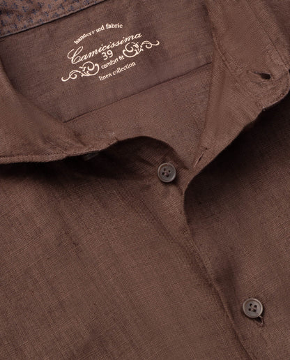 Camicissima Men’s Bright Colour Linen Garment-Dyed Comfort Shirt