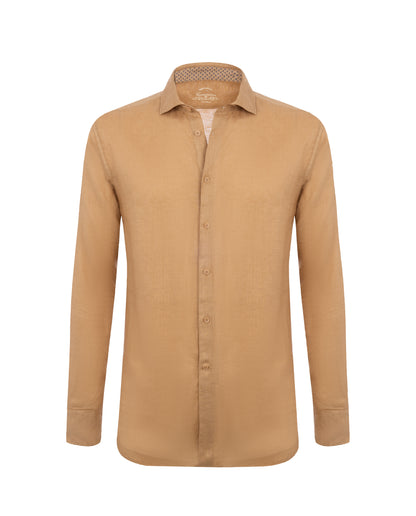 Camicissima Men’s Bright Colour Linen Garment-Dyed Comfort Shirt