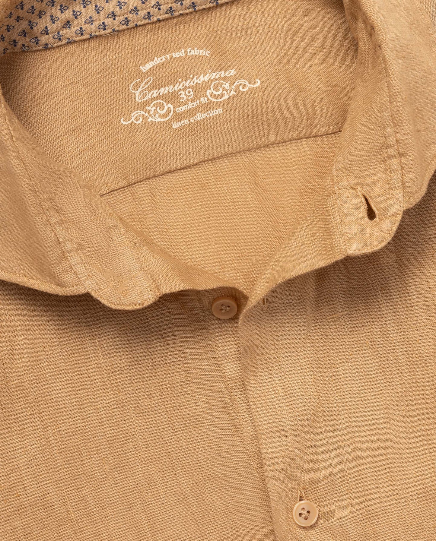 Camicissima Men’s Bright Colour Linen Garment-Dyed Comfort Shirt