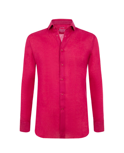 Camicissima Men’s Bright Colour Linen Garment-Dyed Comfort Shirt