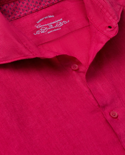Camicissima Men’s Bright Colour Linen Garment-Dyed Comfort Shirt