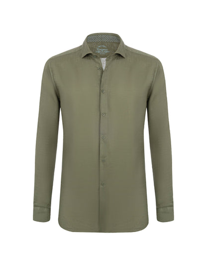 Camicissima Men’s Bright Colour Linen Garment-Dyed Comfort Shirt