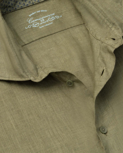 Camicissima Men’s Bright Colour Linen Garment-Dyed Comfort Shirt