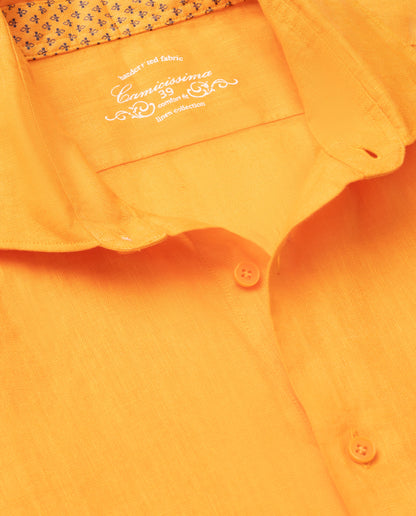 Camicissima Men’s Bright Colour Linen Garment-Dyed Comfort Shirt