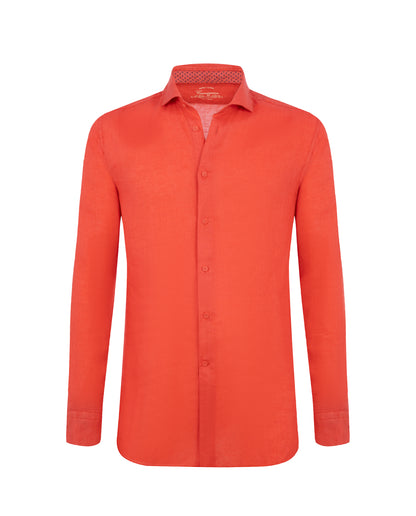 Camicissima Men’s Bright Colour Linen Garment-Dyed Comfort Shirt