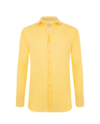 Camicissima Men’s Bright Colour Linen Garment-Dyed Comfort Shirt