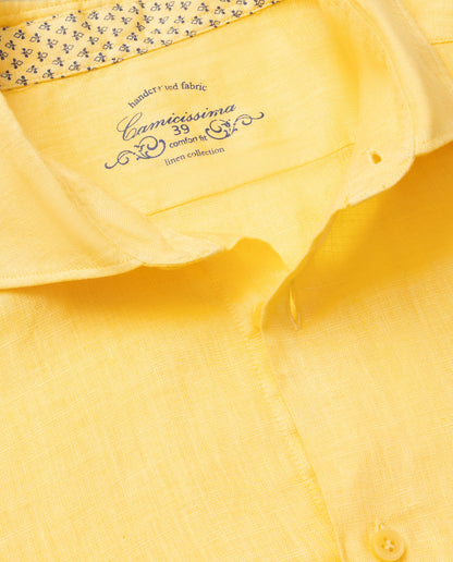 Camicissima Men’s Bright Colour Linen Garment-Dyed Comfort Shirt