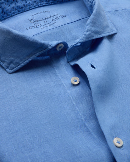 Camicissima Men's Premium Linen Formal Shirt - BLUE | COMFORT
