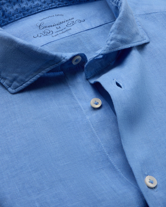 Camicissima Men's Premium Linen Formal Shirt - BLUE | COMFORT
