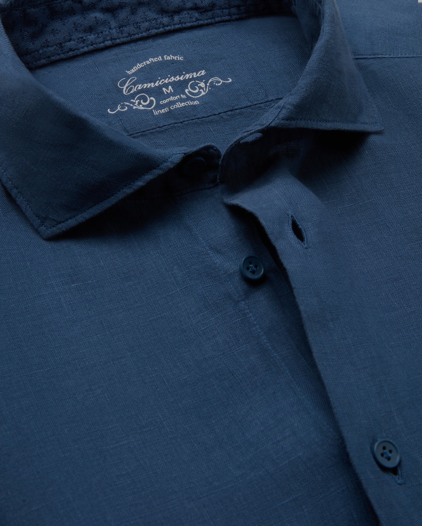 Camicissima Men's Premium Linen Formal Shirt - BLUE | COMFORT