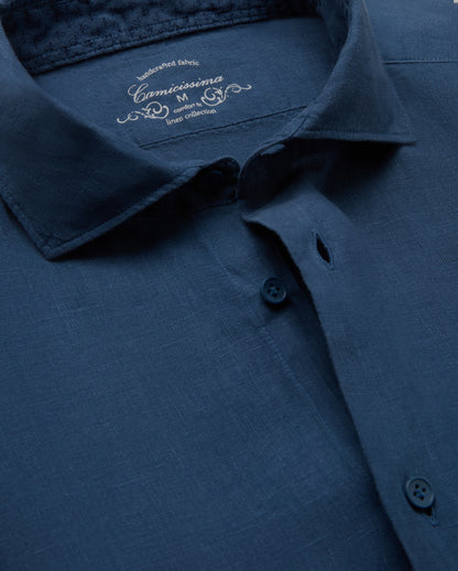 Camicissima Men's Premium Linen Formal Shirt - BLUE | COMFORT