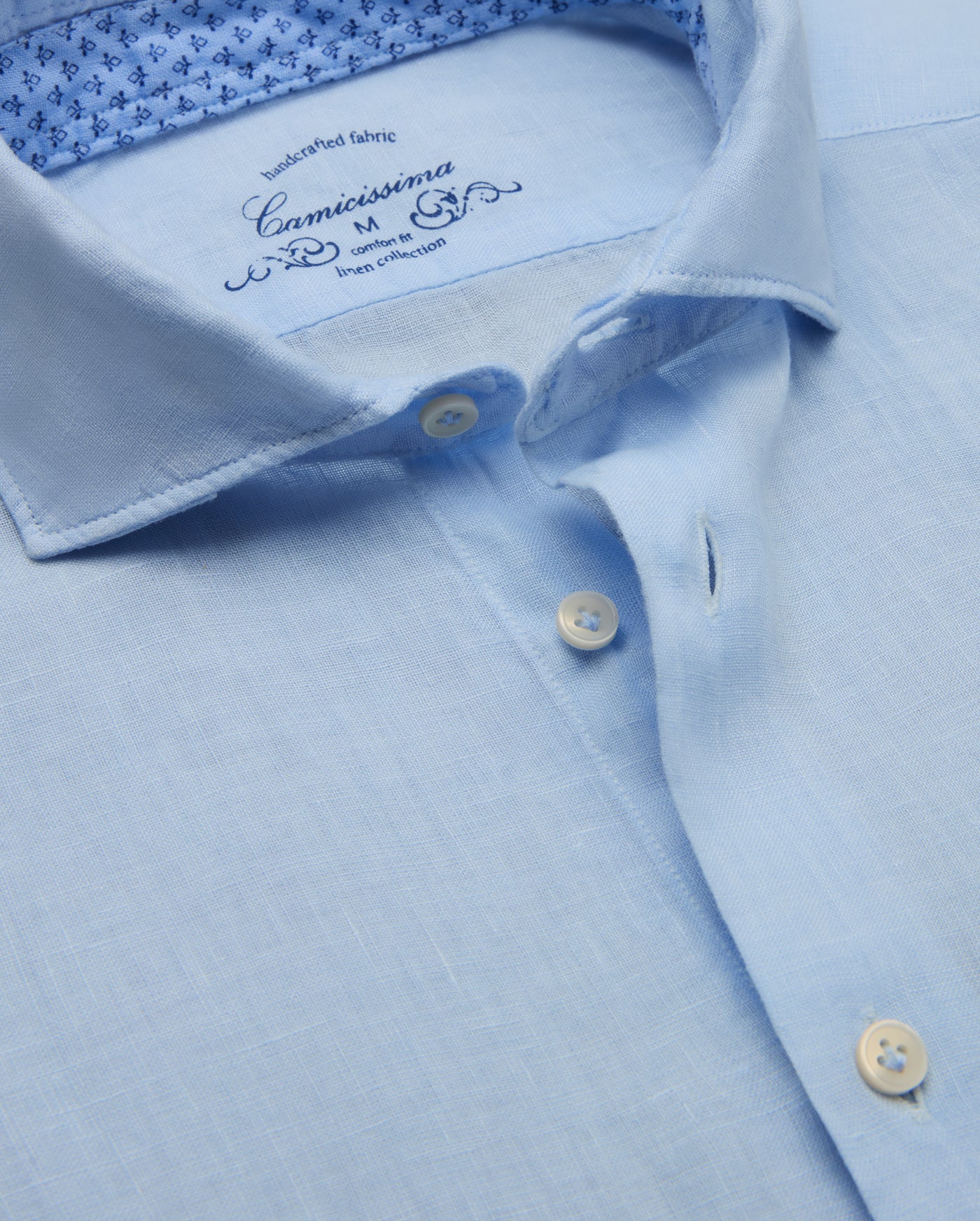 Camicissima Men's Premium Linen Formal Shirt - Light Blue | Relaxed Fit