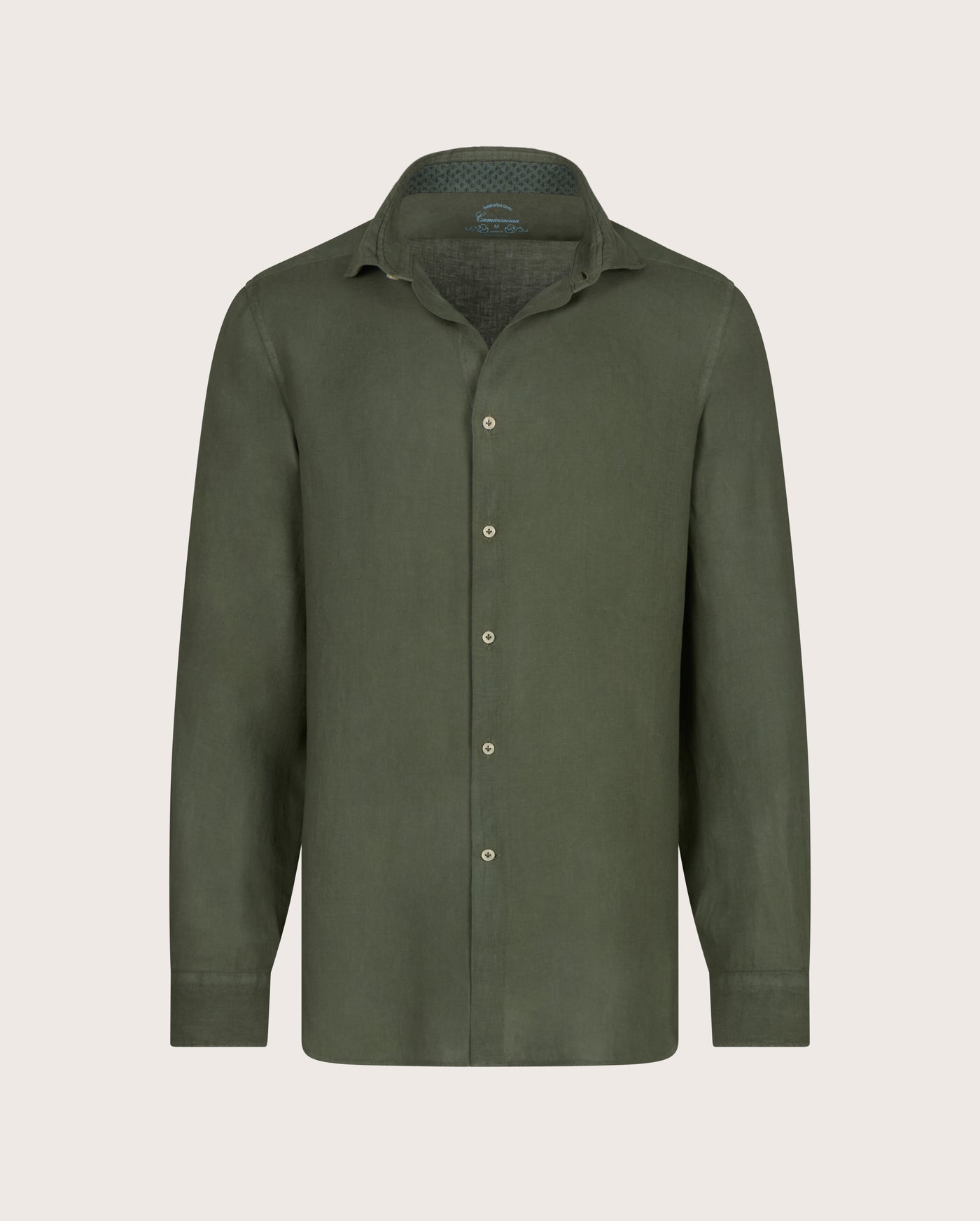 Camicissima Men's Premium Linen Formal Shirt - Military | Relaxed Fit