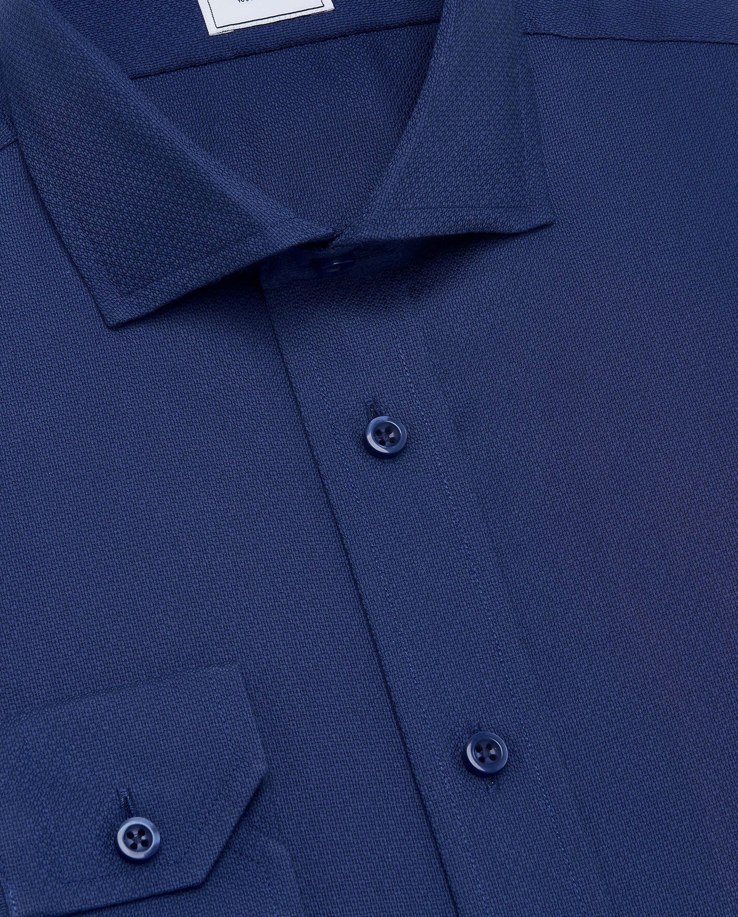 Camicissima Dark Blue Non-Iron Dobby Shirt - Slim Fit | 100% Cotton