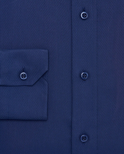 Camicissima Dark Blue Non-Iron Dobby Shirt - Slim Fit | 100% Cotton