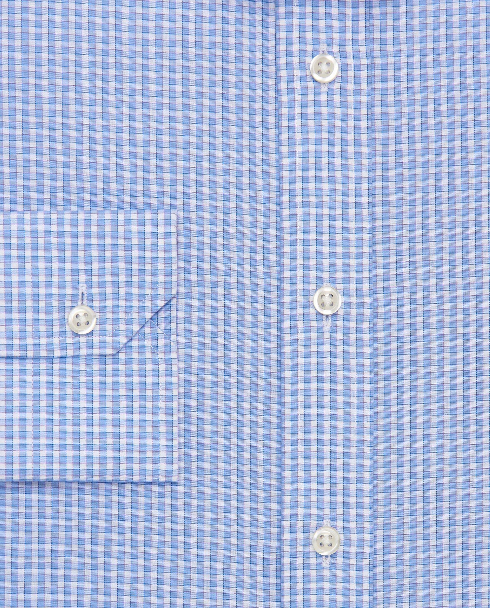 Men’s Slim Fit Checked Shirt – Blue | 100% Cotton | Fancy Full Sleeves