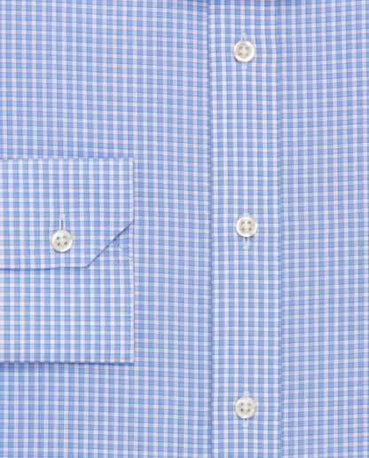 Men’s Slim Fit Checked Shirt – Blue | 100% Cotton | Fancy Full Sleeves