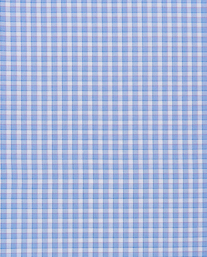 Men’s Slim Fit Checked Shirt – Blue | 100% Cotton | Fancy Full Sleeves