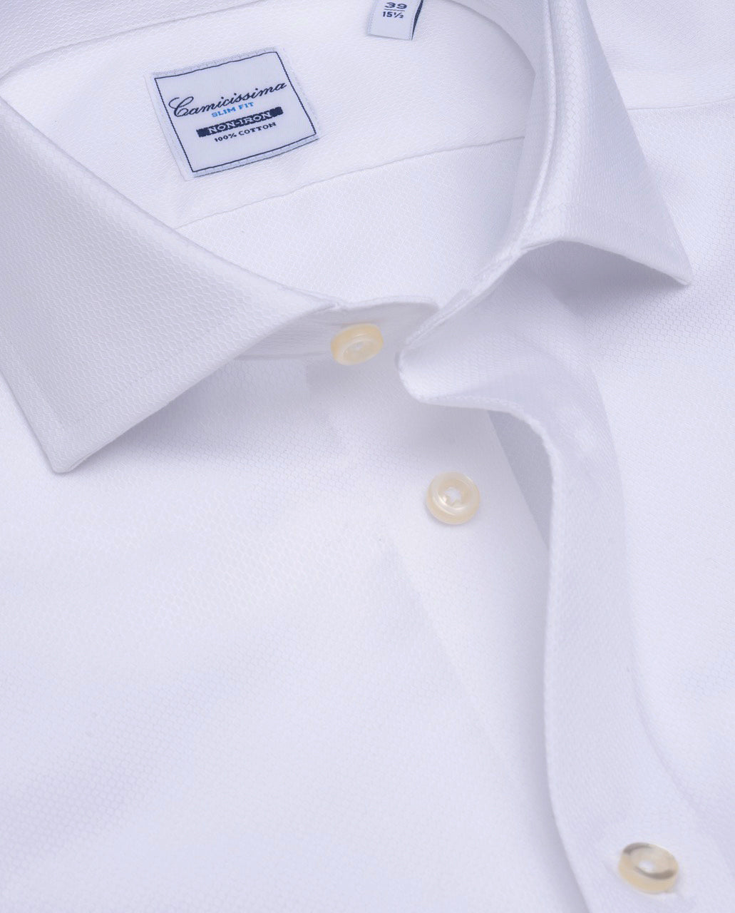 Camicissima Dobby Non-Iron Fancy White Cotton Shirt
