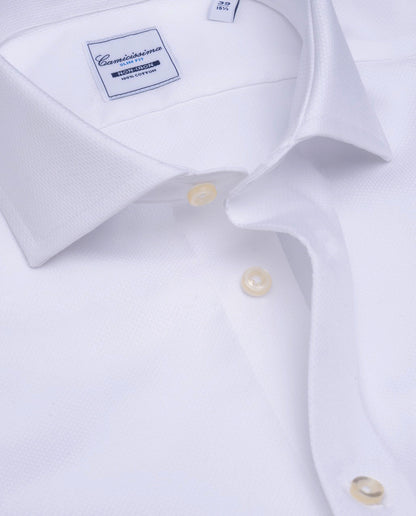 Camicissima Dobby Non-Iron Fancy White Cotton Shirt