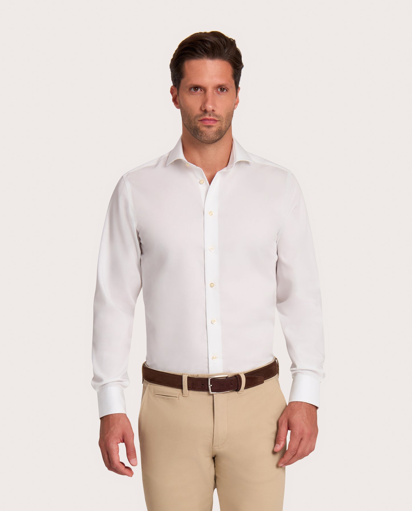 Camicissima Dobby Non-Iron Fancy White Cotton Shirt